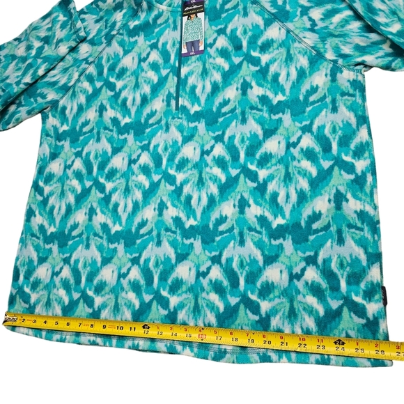 NEW Eddie Baurer Women's 1/4 Zip Pullover Teal/Aqua/White Polar Fleece - Picture 11 of 13